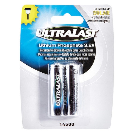 Ultralast Ultralast Battery - Battery Rechargeable - AA - 600 mAh - 3.2 V DC - 2-/ Pack UL14500SL-2P