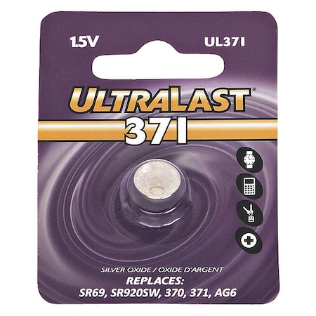 Ultralast NABC UltraLast UL371Silver Oxide Coin Cell - Silver Oxide - 1.5V DC UL371