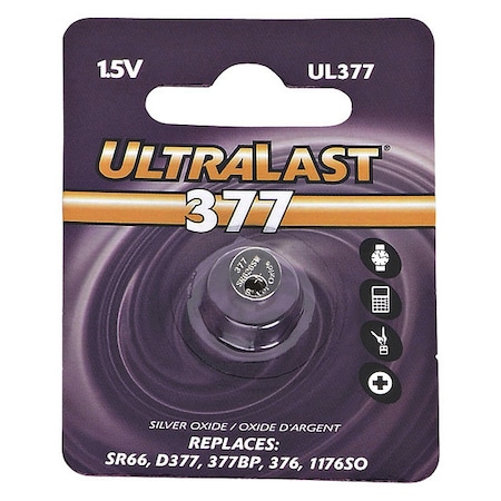 Ultralast NABC UltraLast UL-377 Silver Oxide Watch Battery - Silver Oxide - 1.5V DC UL377