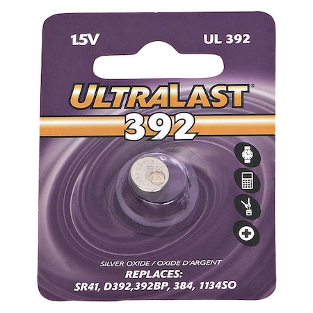 Ultralast NABC UL-392 UltraLast Silver Oxide Watch Battery - Silver Oxide - 1.5V DC UL392