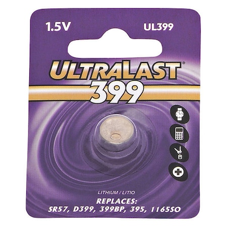 Ultralast Battery 1.55 Volt Silver Oxide Ultralast Watch Battery UL399