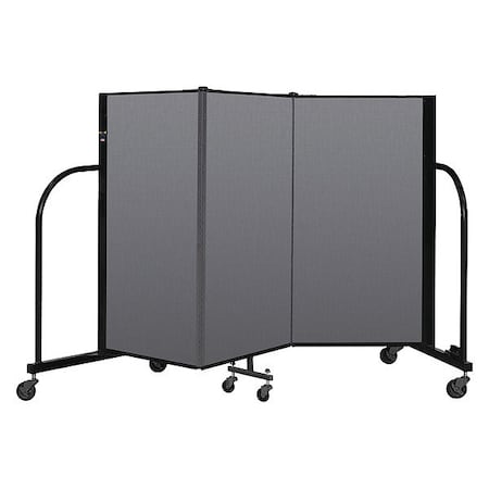 Screenflex Portable Room Divider, 3 Panel, 4 ft. H CFSL403-DG