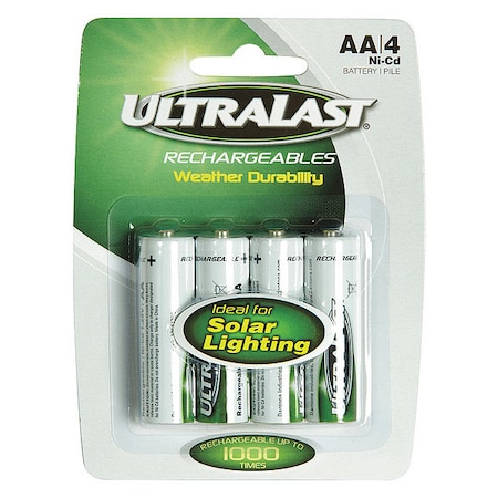 Ultralast Ultralast Battery - Battery Rechargeable - 600 mAh - 1.2 V DC - 4-/ Pack ULN4AASL