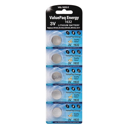 Dantona Battery 3 Volt Lithium (CR) Dantona 5 Pack Lithium Batteries VAL-1632-5