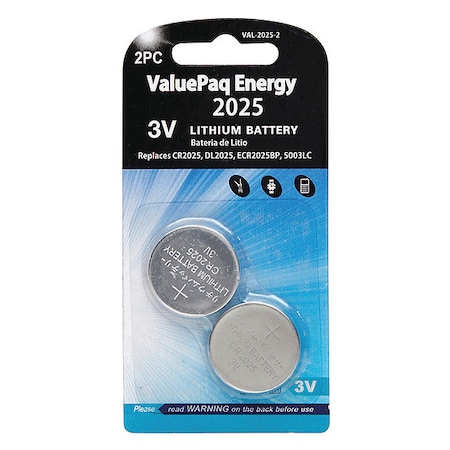 Dantona Battery 3 Volt Lithium (CR) Dantona 2 Pack Lithium Batteries VAL-2025-2