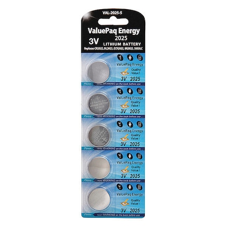 Dantona Battery 3 Volt Lithium (CR) Dantona 5 Pack Lithium Batteries VAL-2025-5