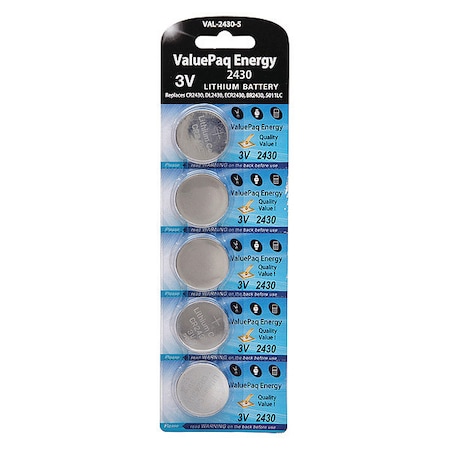 Dantona Battery 3 Volt Lithium (CR) Dantona 5 Pack Lithium Batteries VAL-2430-5