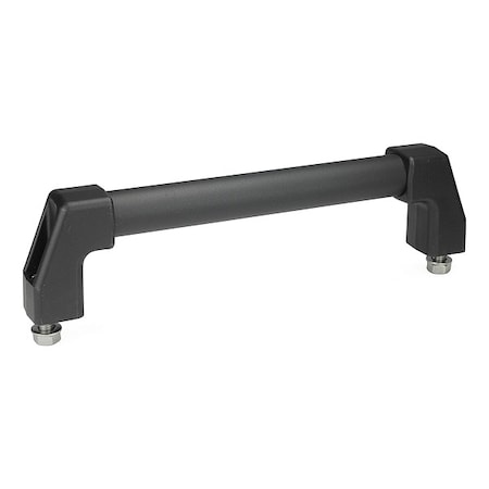 J.W. Winco Pull Handle, Black, Aluminum, 8 11/32 in L 667-20-250-SW