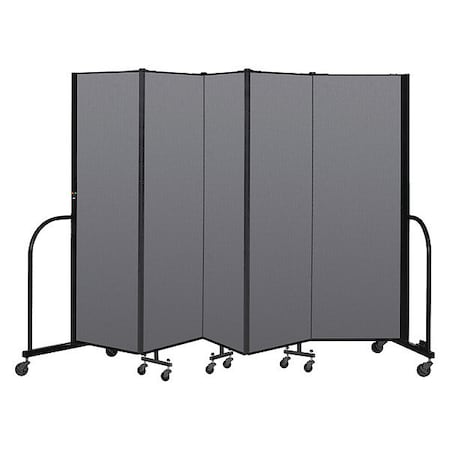 Screenflex Portable Room Divider, 5 Panel, 6 ft. H CFSL605-DG