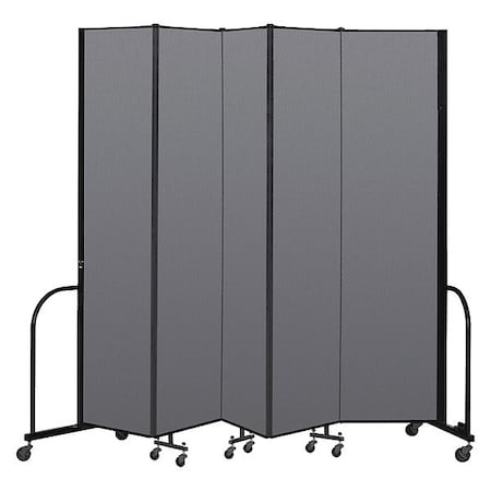 Screenflex Portable Room Divider, 5 Panel, 8 ft. H CFSL805-DG