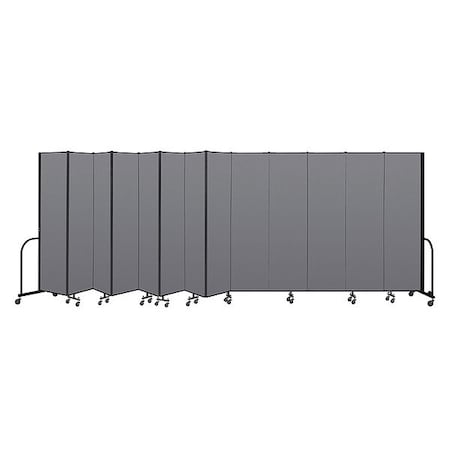 Screenflex Portable Room Divider, 13 Panel, 7 ft. 4"H CFSL7413-DG