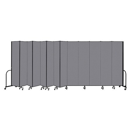 Screenflex Portable Room Divider, 13 Panel, 8 ft. H x CFSL8013-DG