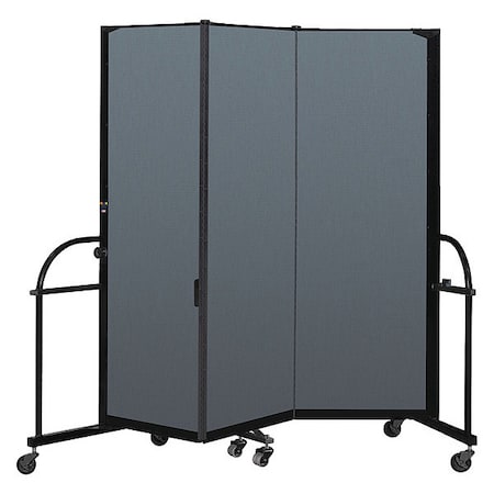 Screenflex Heavy Duty Room Divider, 3 Panel, 6 ft. H HFSL603-DB