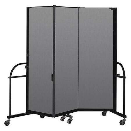Screenflex Heavy Duty Room Divider, 3 Panel, 6 ft. H HFSL603-DG