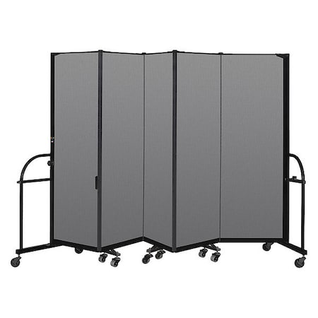 Screenflex Heavy Duty Room Divider, 5 Panel, 6 ft. H HFSL605-DG