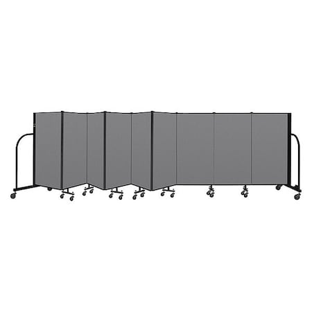 Screenflex Portable Room Divider, 9 Panel, 4 ft. H CFSL409-DG