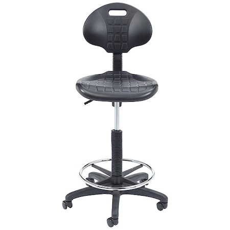 NATIONAL PUBLIC SEATING Polyurethane Task Chair, 22" to 32", No Arms, Black 6722HB