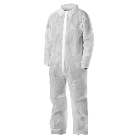 Kleenguard Coveralls, L, Wht, PP, PK50 67303