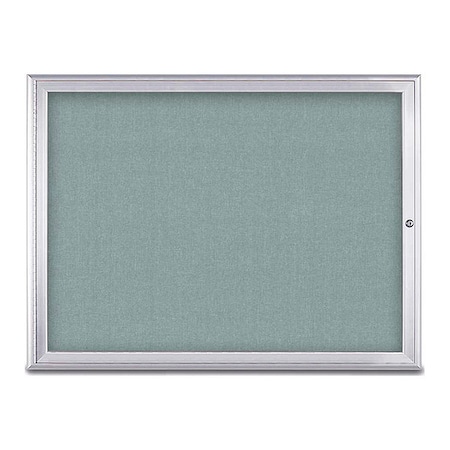 United Visual Products Corkboard, Single Door, Radius Frame, 48x36", Satin/Cloud UV70031-SATIN-CLOUD