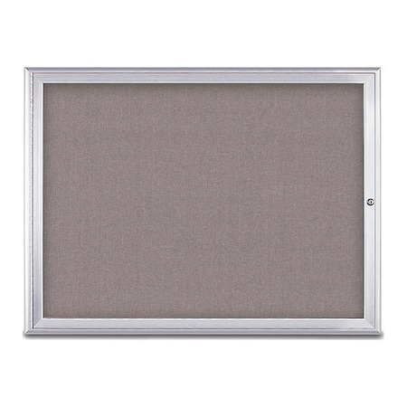 United Visual Products Corkboard, Single Door, Radius Frame, 48x36", Satin/Surf UV70031-SATIN-SURF