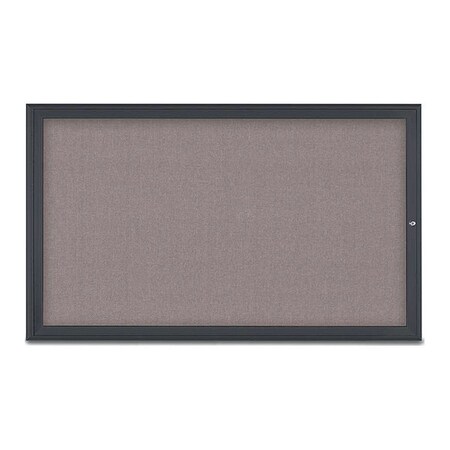 United Visual Products Corkboard, Single Door, Radius Frame, 60x36", Black/Surf UV70041-BLACK-SURF