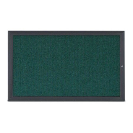 United Visual Products Corkboard, Single Door, Radius Frame, 60x36", Black/Dark Spruce UV70041-BLACK-DRKSPR
