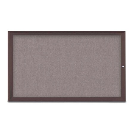 United Visual Products Corkboard, Single Door, Radius Frame, 60x36", Bronze/Surf UV70041-BRONZE-SURF