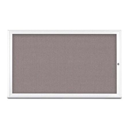 United Visual Products Corkboard, Single Door, Radius Frame, 60x36", White/Surf UV70041-WHITE-SURF