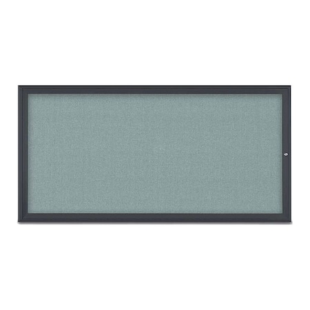 United Visual Products Corkboard, Single Door, Radius Frame, 72x36", Black/Cloud UV70051-BLACK-CLOUD
