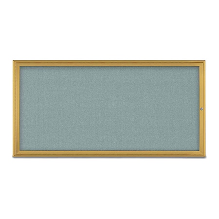 United Visual Products Corkboard, Single Door, Radius Frame, 72x36", Gold/Cloud UV70051-GOLD-CLOUD