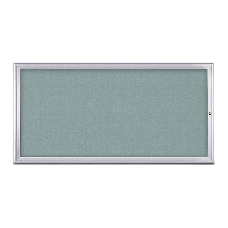 United Visual Products Corkboard, Single Door, Radius Frame, 72x36", Satin/Cloud UV70051-SATIN-CLOUD