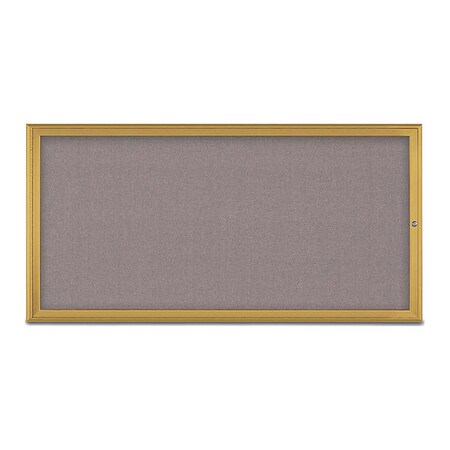 United Visual Products Corkboard, Single Door, Radius Frame, 72x36", Gold/Surf UV70051-GOLD-SURF