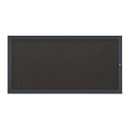 United Visual Products Corkboard, Single Door, Radius Frame, 72x36", Black/Black UV70051-BLACK-BLACK