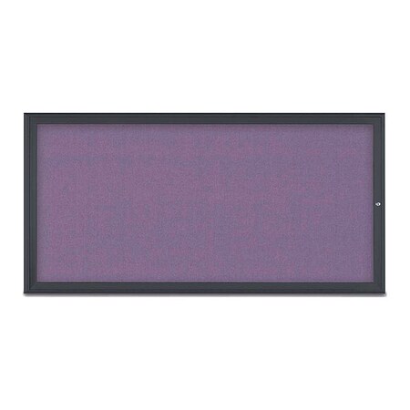 United Visual Products Corkboard, Single Door, Radius Frame, 72x36", Black/Amethyst UV70051-BLACK-AMETHY