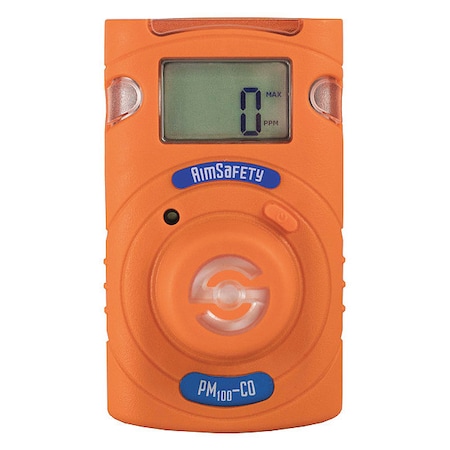 Macurco Single-Gas Detector, Audible, Vibrating, Visual, 2 yr Battery Life PM100-CO