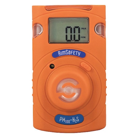 Macurco Single-Gas Detector, Audible, Vibrating, Visual, 2 yr Battery Life PM100-H2S