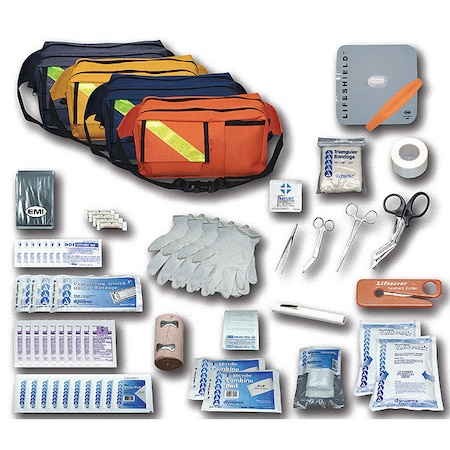 Emi Trauma Kit, Nylon Bag, 74 Components, 3 People Served 857