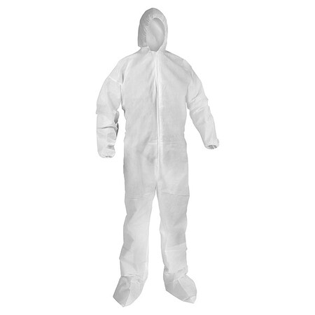 Kleenguard Coveralls, L, Wht, KleenGuard A20, PK50 68977
