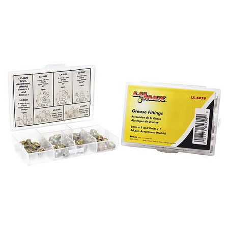 Lumax 30 Pc. Assortment, 6 mm x 1 and 8 mm x 1 Thread LX-4829