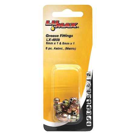 Lumax 8 Pc. Assortment, 6 mm x 1 and 8 mm x 1 Thread LX-4809