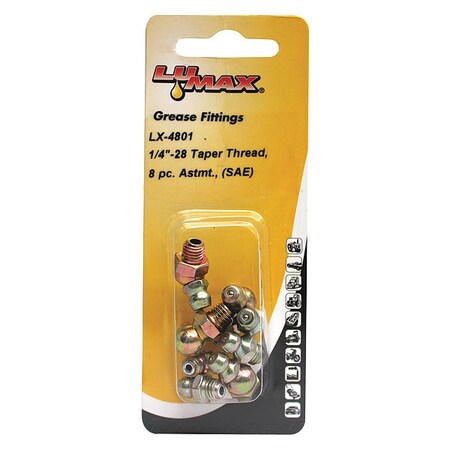 Lumax 8 Pc. Assortment, 1/4"-28 Taper Thread LX-4801