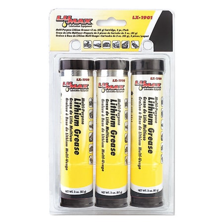 Lumax Multi-Purpose Lithium Grease, 3 oz. Cartridge, 3 pcs./Pk. LX-1901