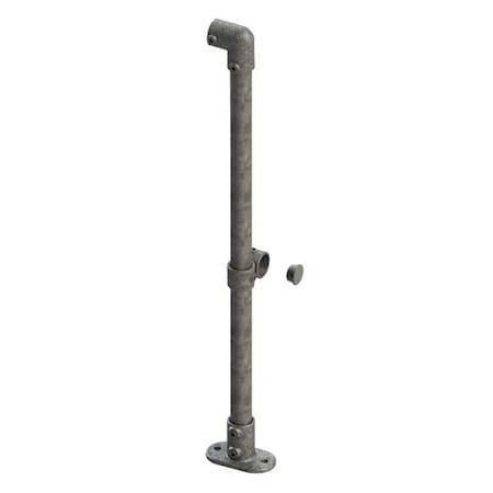 Railguard 200 Stanchion, Silver, 3 1/8 ft Length, Galvanized 407255