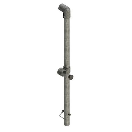 Railguard 200 Stanchion, Silver, 3 3/8 ft Length, Galvanized 409140