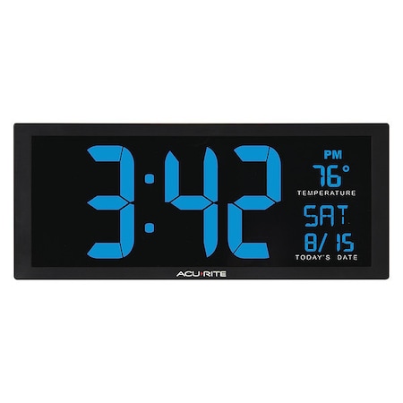 Zoro Select Large Digital Clock W/ Indoor Temperature, 14.5" 75152M