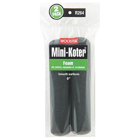 Wooster 6" Mini Paint Roller Cover, 3/8" Nap, Foam R264-6
