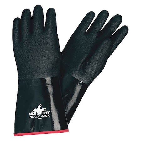 Mcr Safety Black Jack Chemical-Resistant Gloves, Neoprene, 14 in L, Not Rated, Black, XL, 1 PR 6944XL
