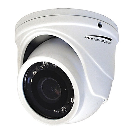 Speco Technologies HD-TVI 4MP IR Mini-Turret Camera, 2.9mm Lens, White Housing HT471TW
