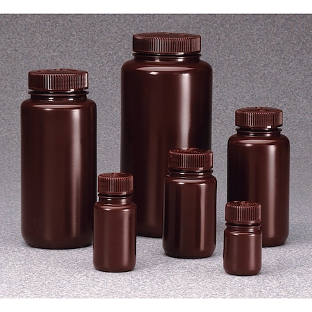 Nalgene Bottle, 131 mm H, Amber, 61 mm Dia, PK72 DS2185-0008