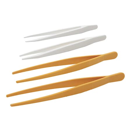 Dynalon Tweezers, 115mm, White, Sharp 516555-0001